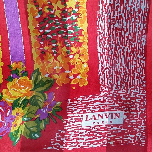 LANVIN Vintage Silk Scarf - Picture 4 of 7